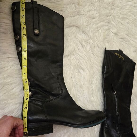 ARTURO CHIANG Black Leather Knee High Riding Boots Women's Size 9.5M - Picture 10 of 11